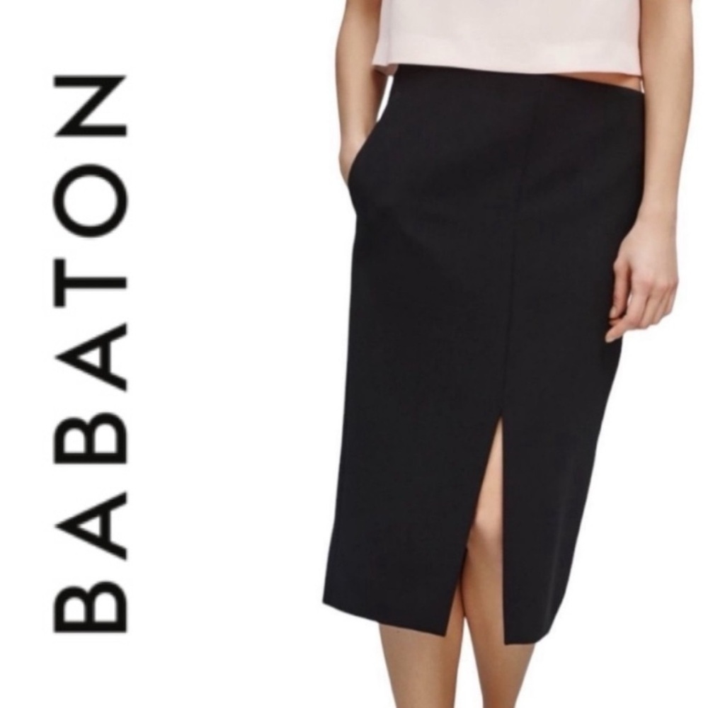 Babaton Zayan Pencil skirt fully lined double slit size 6 black